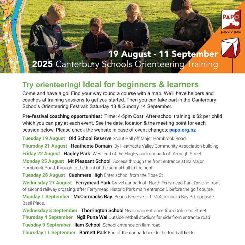 6.1 2025 Canty Schools Orienteering training SQ